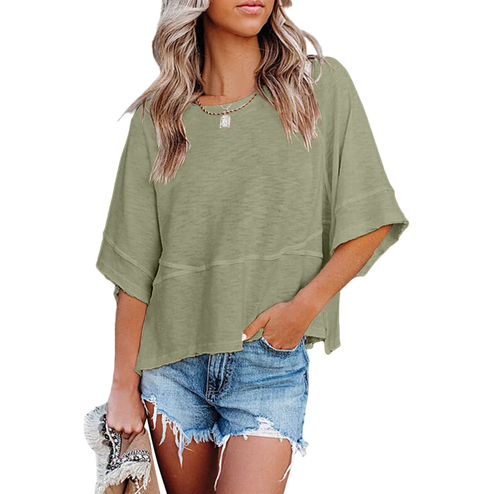 V-neck Puff Short-sleeved T-shirt Summer Tops Casual Shirts