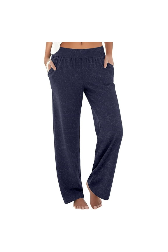 Womens Summer Wide Leg Loungewear Pants Loose Comfy Casual Pajama Pants with Pockets Cozy Pajama Bottoms