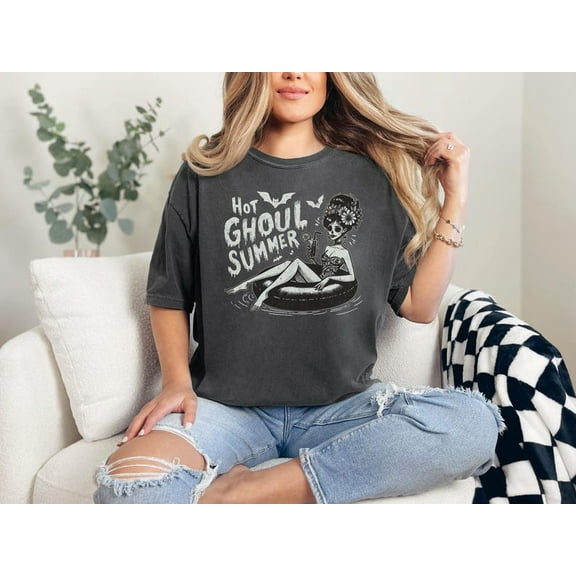 Womens Summerween Shirt, Hot Ghoul Summer Gothic Shirt Pin Up Style Tshirt, Goth Girl Shirt Summer Top,Lover Gift