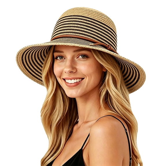 Womens Sun Hat Adjustable Ponytail Breathable Uv Protection Fishing Hat Summer Outdoor Tops Black One Size