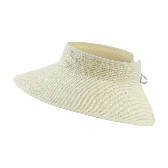Womens Sun Hat Foldable Floppy Hat Wide Brim Vacation or Festival Style Women's Sun Visor Hats Wide Brim Straw Beach Hat Ponytail Foldable Packable Beach Vacation