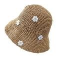 thumbnail image 1 of ZQUUVOU Womens Sun Hat Handmade Crochet Straw Bucket Hat Summer Protection Foldable Travel Flower Foldable Sun Hat Fisherman Hat Beach Cap Blue, 1 of 5