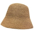 thumbnail image 1 of Womens Sun Hat Handmade Straw Bucket Wide Brim Packable Travel Summer Cap for Beach UPF 50+ Gardening Hats for Women Women Visors Pool Hat Men Baseball Mesh Hats for Men A Ha Summer Hat Neck, 1 of 3