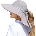 thumbnail image 1 of Womens Sun Hat Outdoor UV Protection Wide Brim Fishing Hat with Ponytail Hole Neck Flap for Beach Hiking Camping, 1 of 9