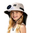 thumbnail image 1 of Womens Sun Hat Solar Powered Kids Sun Hat with Neck Shield and Wide Brim Outdoor Sun Beach Hat, 1 of 6