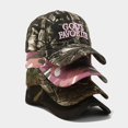 thumbnail image 1 of Womens Sun Hat Unisex Camo Embroidered Soft Top Washed Baseball Cap Outdoor Pink One Size, 1 of 7