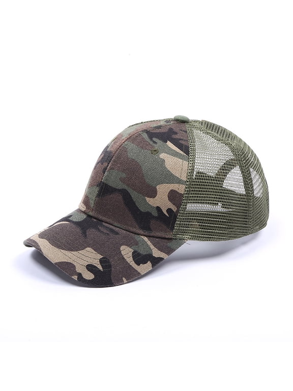 Womens Sun Hat Unisex Mesh Back Structured 6 Panel Trucker Baseball Cap B