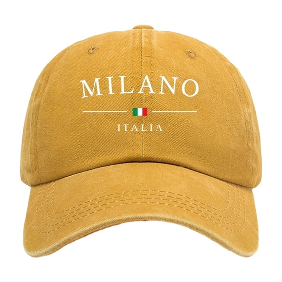 Womens Sun Hat Unisex Milan Printed Baseball Cap Retro Washed Duckbill Cap