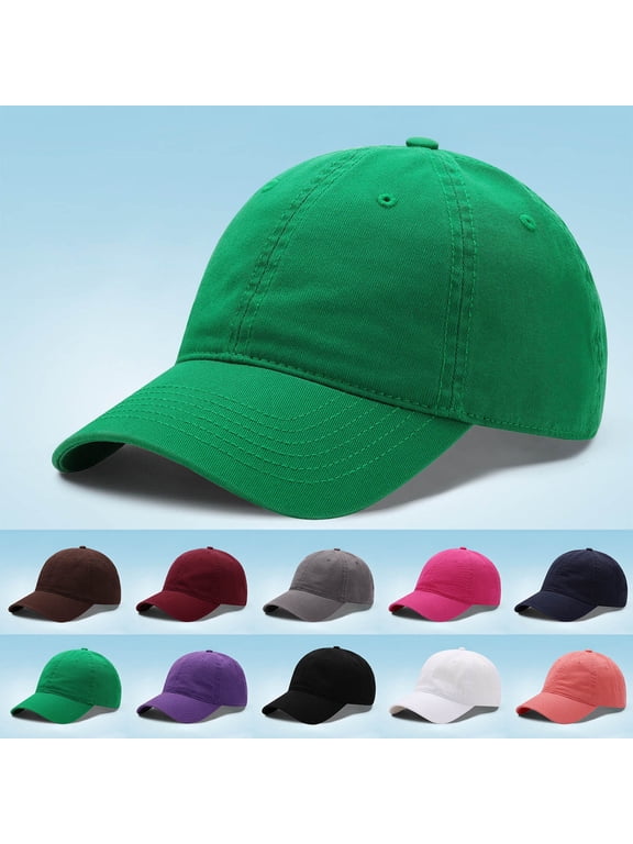 Womens Sun Hat Unisex Washed Solid Soft Top Baseball Cap Simple Sun Hat Brown One Size