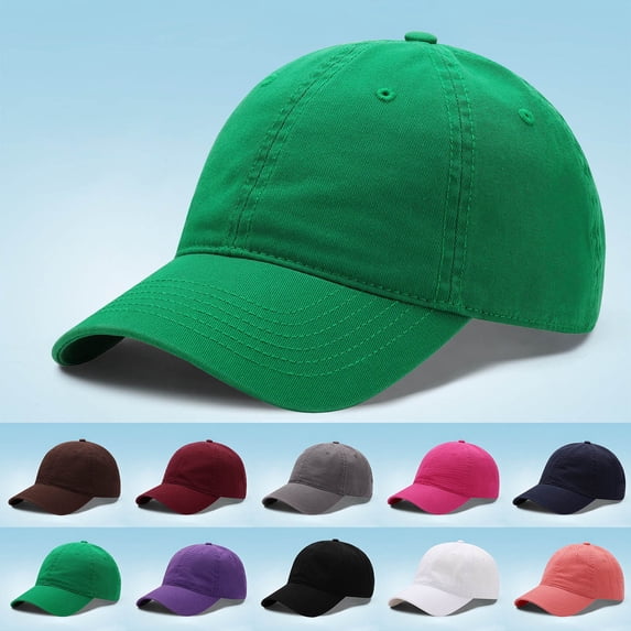 Womens Sun Hat Unisex Washed Solid Soft Top Baseball Cap Simple Sun Hat Navy One Size