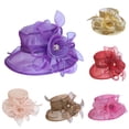 thumbnail image 1 of Womens Sun Hat Wide Brim Fascinator Lady Tea Party Wedding Bridal Flower Hat Visor Cap, 1 of 3