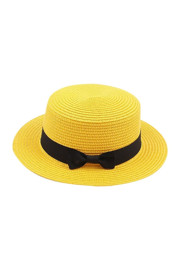 Womens Sun Hat , Women Hat , Girls Sun Hat Stylish Summer Fedora Straw Hat for Kids Boys Girls Wide Brim Floppy Beach Sun Cap