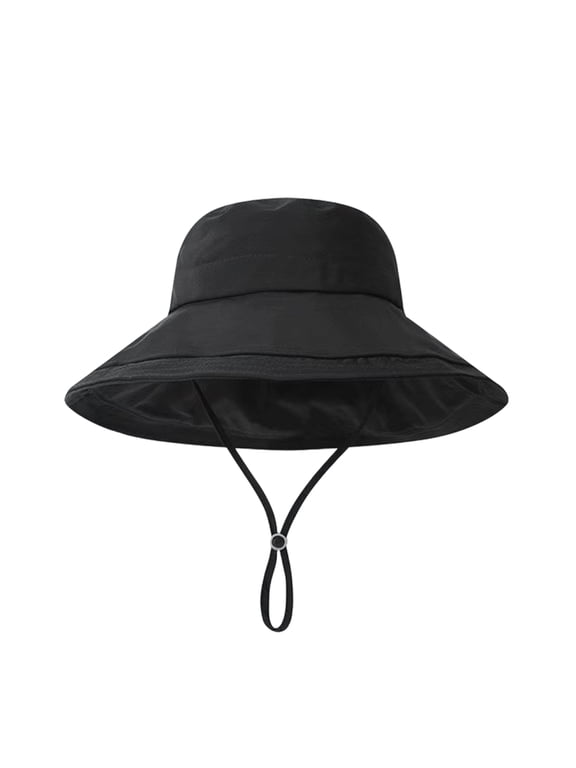 Womens Sun Hat with Ponytail Hole Cotton Shapeable Wide Brim,One Size