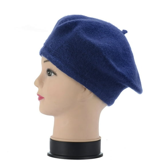 Womens Sun Hats, Blue Ladies Solid Color Imitation Wool Beret Bud Painter Hat, Running Hats for Women, One Size, Hiking Hat Women, Hats for Women