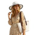 thumbnail image 1 of Womens Sun Hats Bohemian Festival Wide Brim Sun Hat with Adjustable Tie, 1 of 5