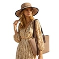thumbnail image 1 of Womens Sun Hats Bohemian Festival Wide Brim Sun Hat with Adjustable Tie, 1 of 6