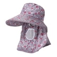 thumbnail image 1 of Womens Sun Hats Full Coverage Floral Large Brim Sun Hat with Neck Breathable Mesh Upf 50 Adjustable Chin Strap Cap, 1 of 3