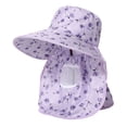 thumbnail image 1 of Womens Sun Hats Full Coverage Floral Large Brim Sun Hat with Neck Breathable Mesh Upf 50 Adjustable Chin Strap Cap, 1 of 3