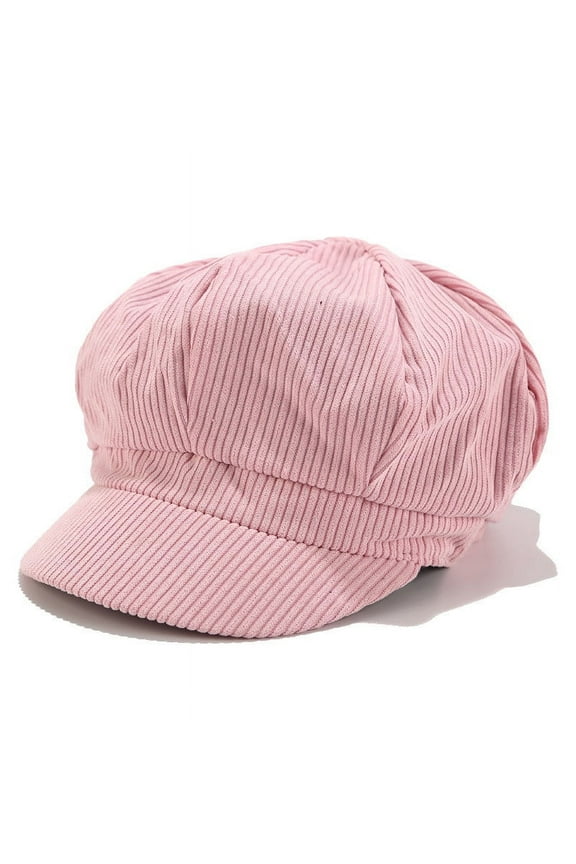 Vintage Women Winter Solid Hat Beret Cap Korean Painter Newsboy, Pink M