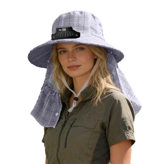 Womens Sun Hats Rechargeable Solar Powered Fan Hat Wide Brim Sun Hat