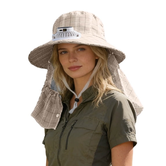 Womens Sun Hats Rechargeable Solar Powered Fan Hat Wide Brim Sun Hat
