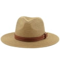 thumbnail image 1 of Womens Sun Hats Wide Brim Fedora Straw Uv Upf 80+ Women Bucket Hat Summer Sun Visor Hats Tops Khaki M, 1 of 3