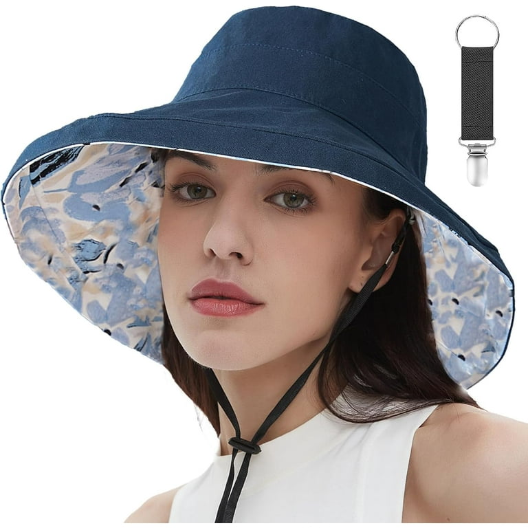 Reversible Bucket Hat UV Protection UPF 50+ Packable Travel Wide Brim Sun Hat Amazon.com: Women Summer Sun Hat Beach Hat Wide Brim  main image 2