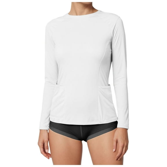 Womens Sun Protection Long Sleeve Rash Guard Lightweight Quick-Dry Hiking Light Sportswear Top