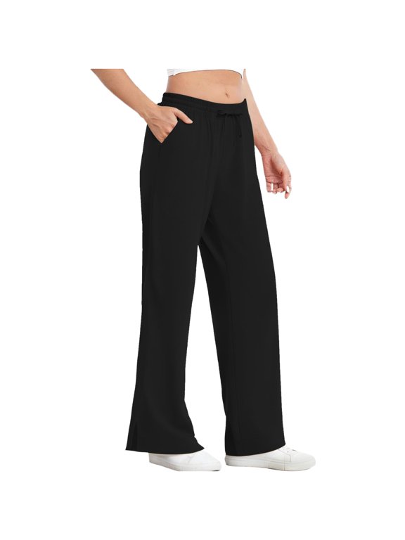 Womens Sun Protection Pants Summer UPF 50+ Pants Stretch Quick Dry Athletic Hiking Pant Travel Pant Wide Leg Trouser Black XL