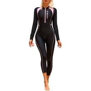 Womens Sun Protection Rash Guard UPF 50+ One Piece Bodysuit Lightweight Full Body Swimwear Long Sleeve Breathable Quick Dry Swimsuit S