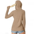 thumbnail image 1 of Womens Sun Protection Shirts Long Sleeve Hooded Top UPF 50+ Lightweight Breathable Pullover with Thumb Holes for Outdoor Sports Daily Wear, 1 of 4