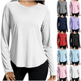 thumbnail image 1 of Womens Sun Shirts Lightweight Crewneck Long Sleeve Sweatshirt Quick Dry Breathable Hiking Running Athletic Tops S-3XL, 1 of 7