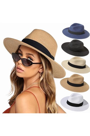 NWT Pantropics Women\'s Wide Brim Packable Panama Sun Hat Beach Pool Hat Women main image 2