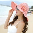 thumbnail image 1 of Womens Sun Straw Hat Wide Brim Summer Hat Foldable Roll up Floppy Beach Hats for Women, 1 of 6