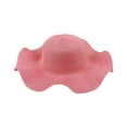 thumbnail image 1 of Womens Sun Straw Hat Wide Brim Summer Solid Color Fashion Vacation Protection Hat Foldable Packable Floppy Beach Hats, 1 of 3