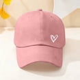 thumbnail image 1 of Womens Sun Visor Hat AURORADY Heart Embroidered Baseball Cap Distressed Adjustable Hat for Women Profile Dad Hats Unisex Cotton Cap, Pink One Size Baseball Caps, 1 of 5