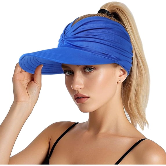 Womens Sun Visor Hat Wide Brim Summer Sun Hats UPF 50+ UV Protection Beach Hats Foldable Golf Visor for Women