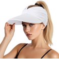 thumbnail image 1 of Womens Sun Visor Hat Wide Brim Summer Sun Hats UPF 50+ UV Protection Beach Hats Foldable Golf Visor for Women, 1 of 7