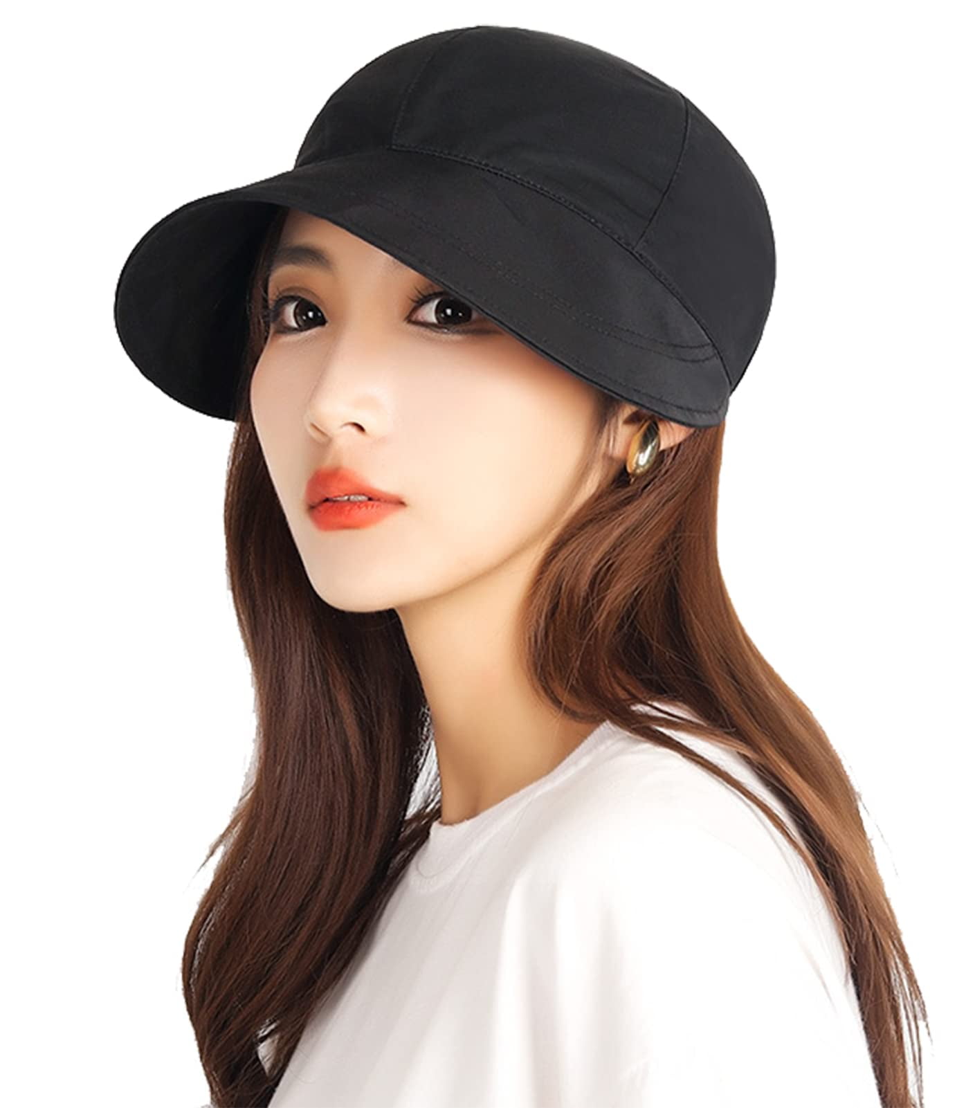 Womens SunVisorHat for Girls WideBrimFoldable BeachSunHat Summer