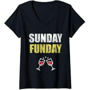Womens Sunday Funday V-Neck T-Shirt