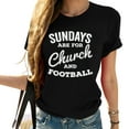 thumbnail image 1 of Womens Sundays Are For Church And Football T-Shirt Black 2XL, 1 of 5