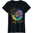thumbnail image 1 of Womens Sunflower Dog Mom Tie Dye Dog Lover Funny Tee T-Shirt, 1 of 3