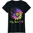 thumbnail image 1 of Womens Sunflower Dog Mom Tie Dye Dog Lover Mothers Day Mama Grandma T-Shirt, 1 of 3
