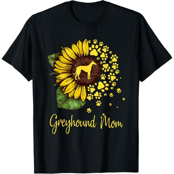 Womens Sunflower Greyhound Mom Dog Lover Mother’s Day T-Shirt
