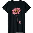 thumbnail image 1 of Womens Sunflower Pink Ribbon Breast Cancer Survivor Awareness Women T-Shirt, 1 of 3