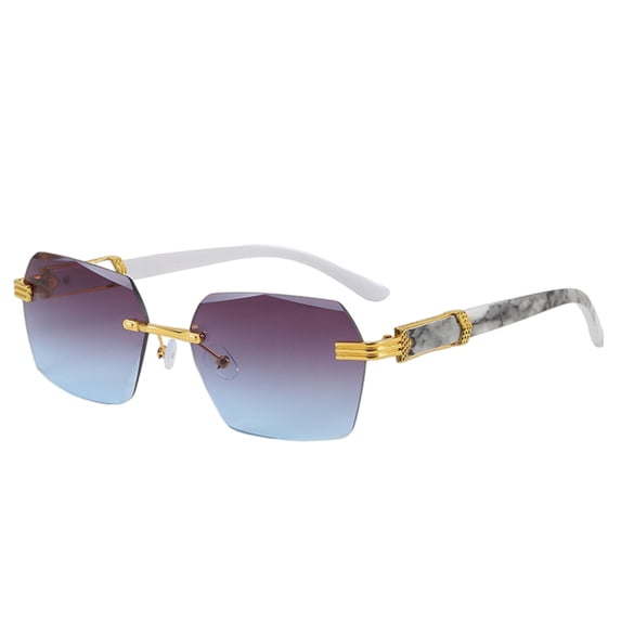 Womens Sunglasses Gradient Lens Rimless Lightweight Sport Riding Sunglasses Womens Blue One Size