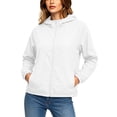 thumbnail image 1 of Womens Sunscreen Jacket Solid Color Long Sleeve Full Zipper Loose Hooded Outwear with Pockets XXL, 1 of 8