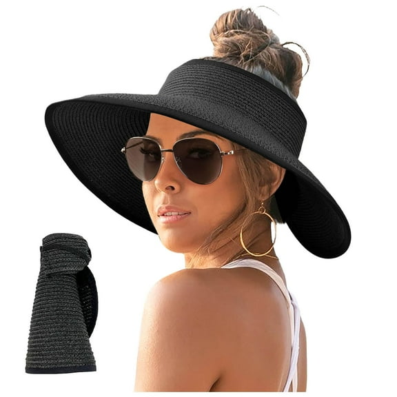 Womens Sunshade Hat Korean Edition Women Open Top Big Sunscreen Sun Hat No Top Foldable Hat Mens Beach Hat Camping Hat Men Sombrero Impermeable Visor Hats Women's Hats Women Fedora Womens Summer Hat