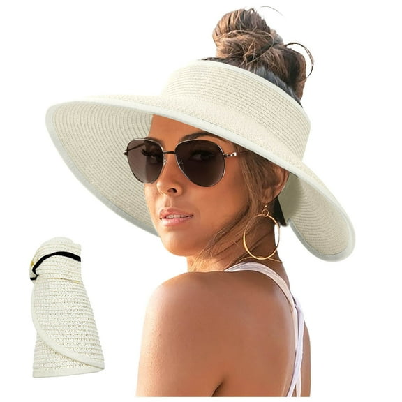 Womens Sunshade Hat Korean Edition Women Open Top Big Sunscreen Sun Hat No Top Foldable Hat Mens Beach Hat Camping Hat Men Sombrero Impermeable Visor Hats Women's Hats Women Fedora Womens Summer Hat
