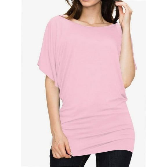 Womens Super Comfy Boat Neck Dolman Top Shirt